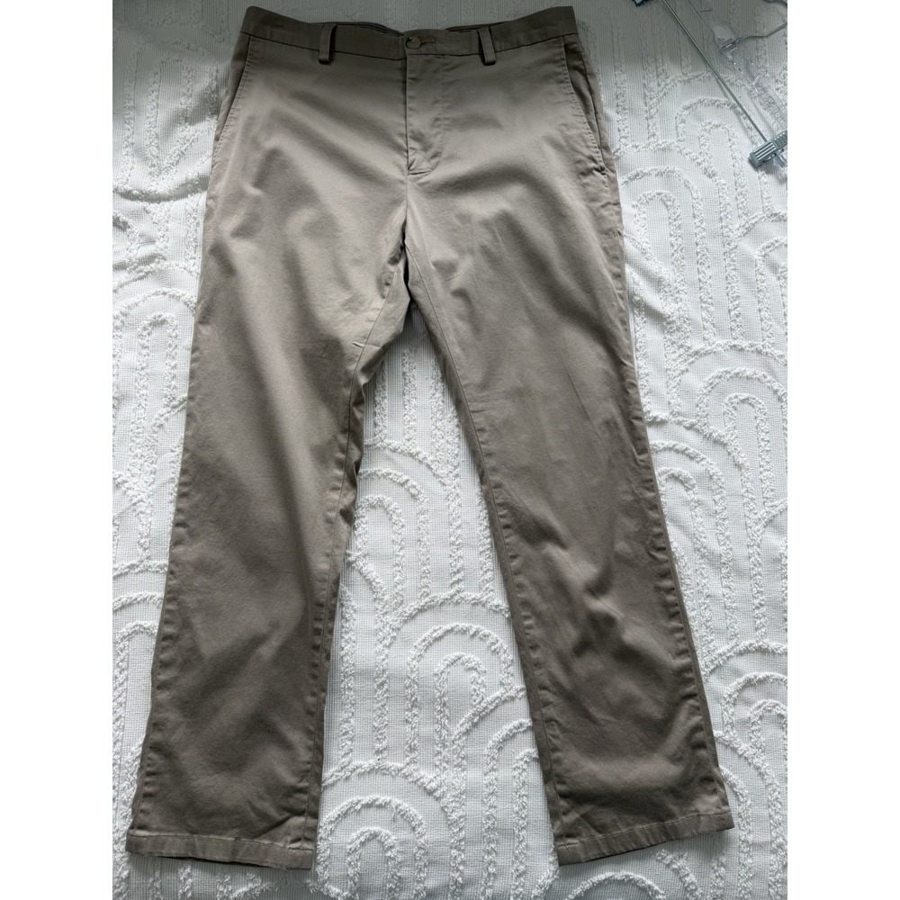 Southern Tide Men's Khaki Pants Beige 33x32 Cotton Regular Fit Zip
